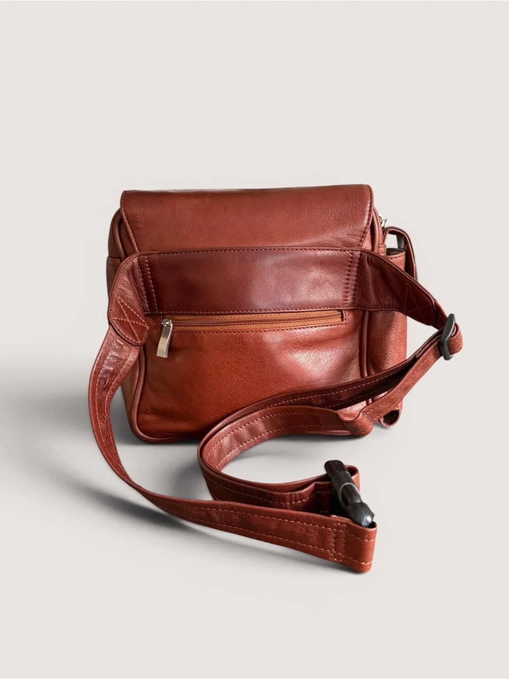 Leather Crossbody Sling Belt Bag in Brown - Picture 13 of 16